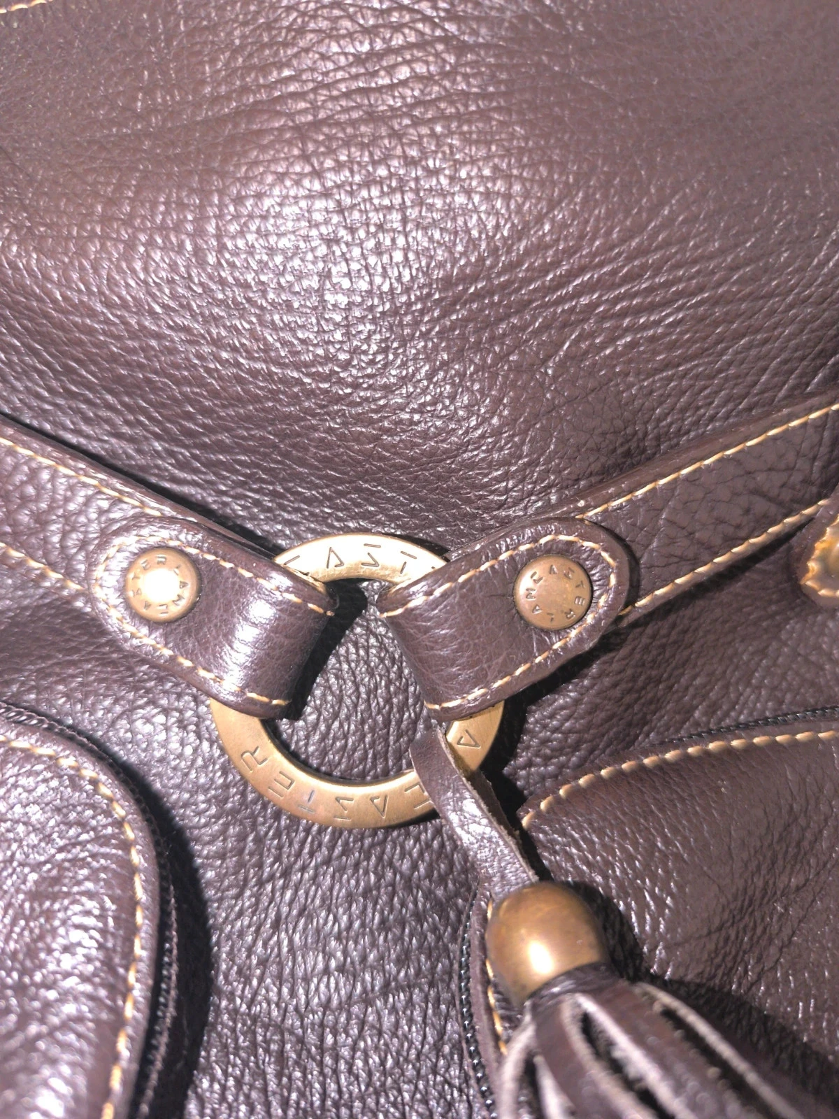 Bolsa transversal Lancaster Paris em couro genuíno marrom Made in France – photo 9